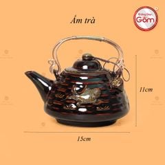 Bộ Ấm Chén Hỏa Biến Nâu Sen Cá