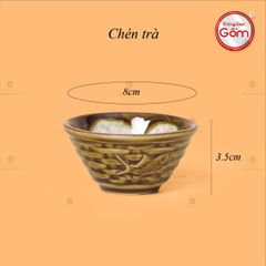 Bộ Ấm Chén Hỏa Biến Nâu Vàng Sen Cá