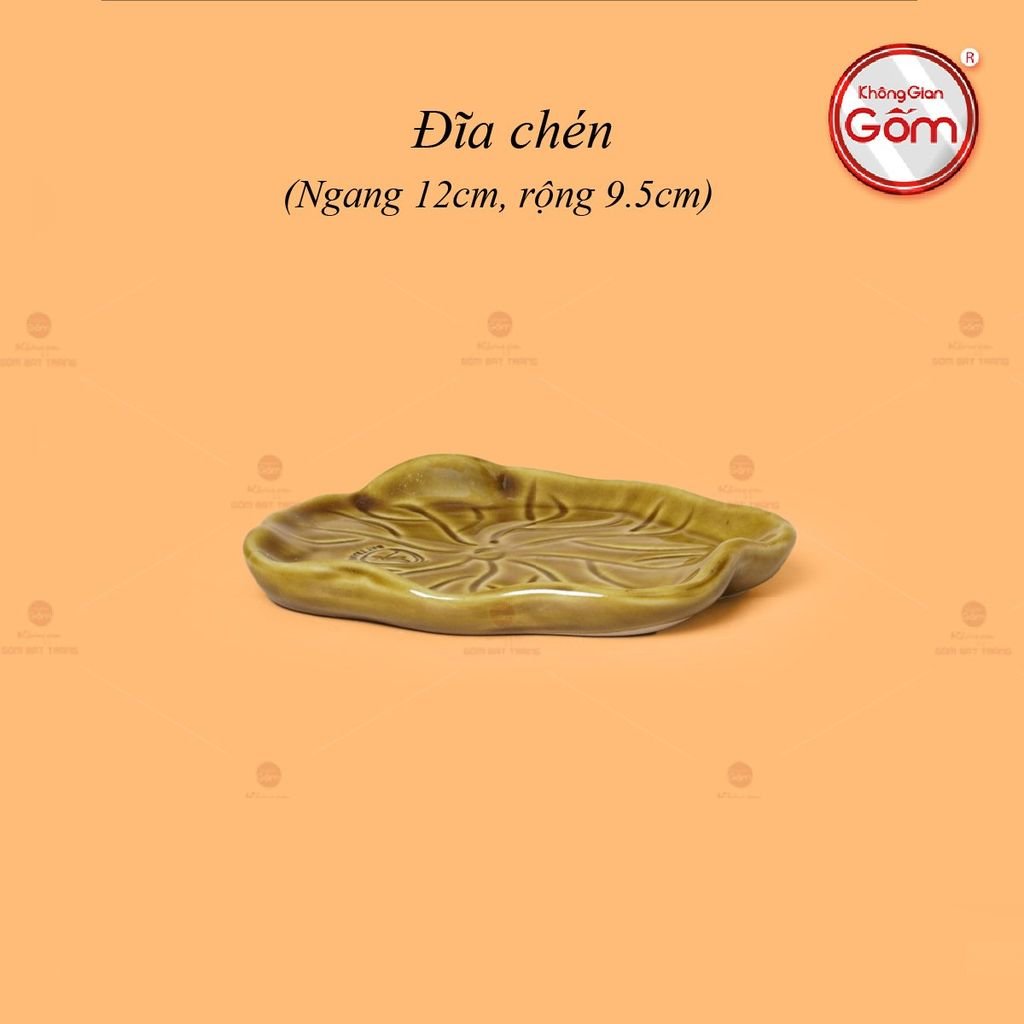Bộ Ấm Chén Hỏa Biến Nâu Vàng Sen Cá