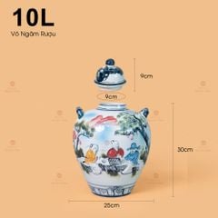 Vò Ngâm Rượu Họa Tiết Tiên Ông Đánh Cờ Vẽ Màu