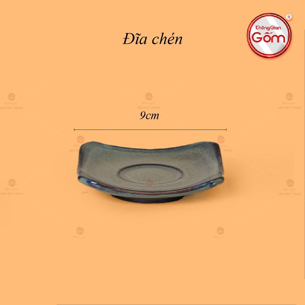 Bộ Ấm Chén Men Hỏa Biến Xanh Rêu Quả Hồng