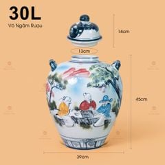 Vò Ngâm Rượu Họa Tiết Tiên Ông Đánh Cờ Vẽ Màu