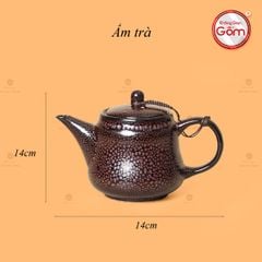 Bộ Ấm Chén Gấm Men Hỏa Biến Hoa Bé