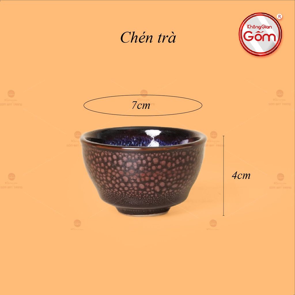 Bộ Ấm Chén Gấm Men Hỏa Biến Hoa Bé