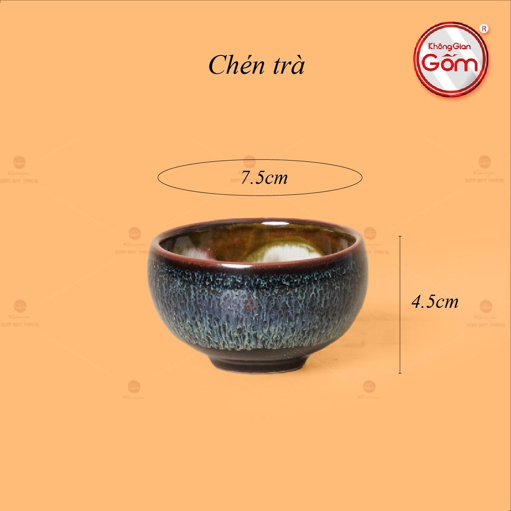 Bộ Ấm Chén Giang Tây Men Hỏa Biến Ghi Lòng Hoa