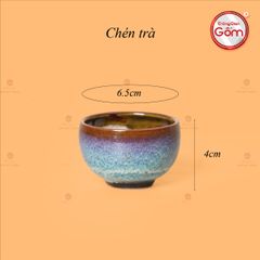 Bộ Ấm Chén Siêu Men Hỏa Biến Trắng Xanh Lòng Hoa