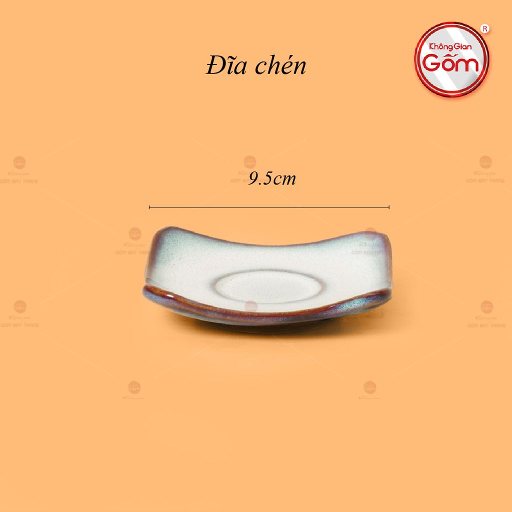 Bộ Ấm Chén Siêu Men Hỏa Biến Trắng Xanh Lòng Hoa
