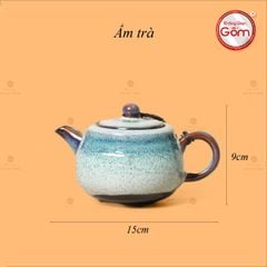 Bộ Ấm Chén Men Hỏa Biến Phấn Hồng