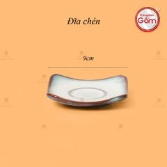 Bộ Ấm Chén Giang Tây Men Hỏa Biến Trắng Xanh