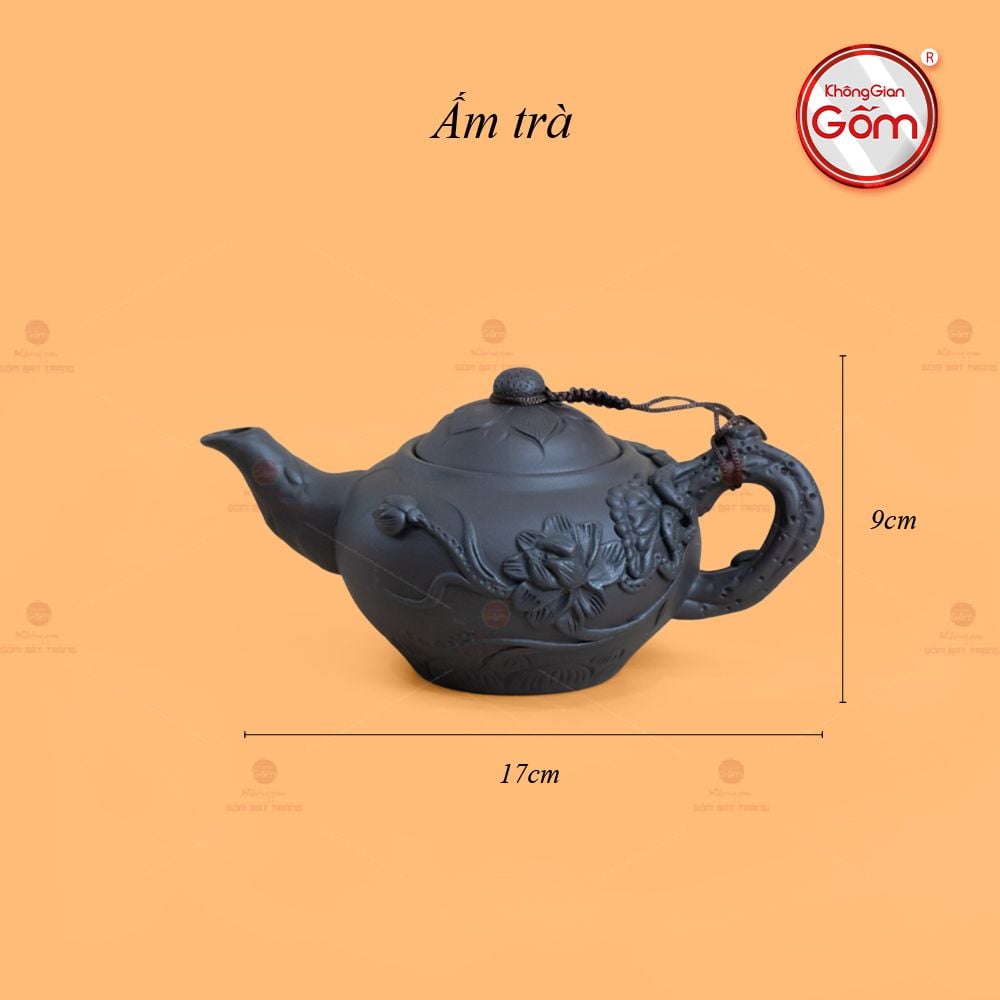 Bộ Ấm Trà Tử Sa Đắp Nổi Hoa Mai