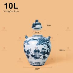 Vò Ngâm Rượu Họa Tiết Tiên Ông Đánh Cờ