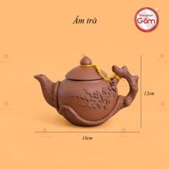 Bộ Ấm Trà Tử Sa Đắp Nổi Hoa Mẫu Đơn