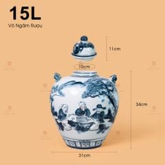 Vò Ngâm Rượu Họa Tiết Tiên Ông Đánh Cờ