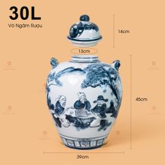 Vò Ngâm Rượu Họa Tiết Tiên Ông Đánh Cờ