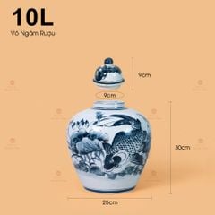 Vò Ngâm Rượu Họa Tiết Sen Cá