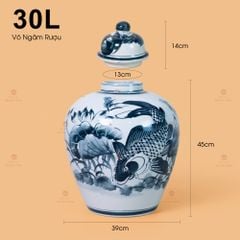 Vò Ngâm Rượu Họa Tiết Sen Cá