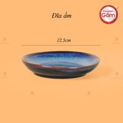 Bộ Ấm Chén Men Xanh Đen Cao Lòng Phấn Hồng