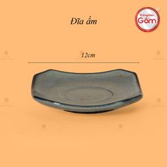 Bộ Ấm Chén Men Hỏa Biến Xanh Rêu Quả Hồng