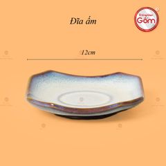 Bộ Ấm Chén Men Hỏa Biến Trắng Xanh Quả Hồng