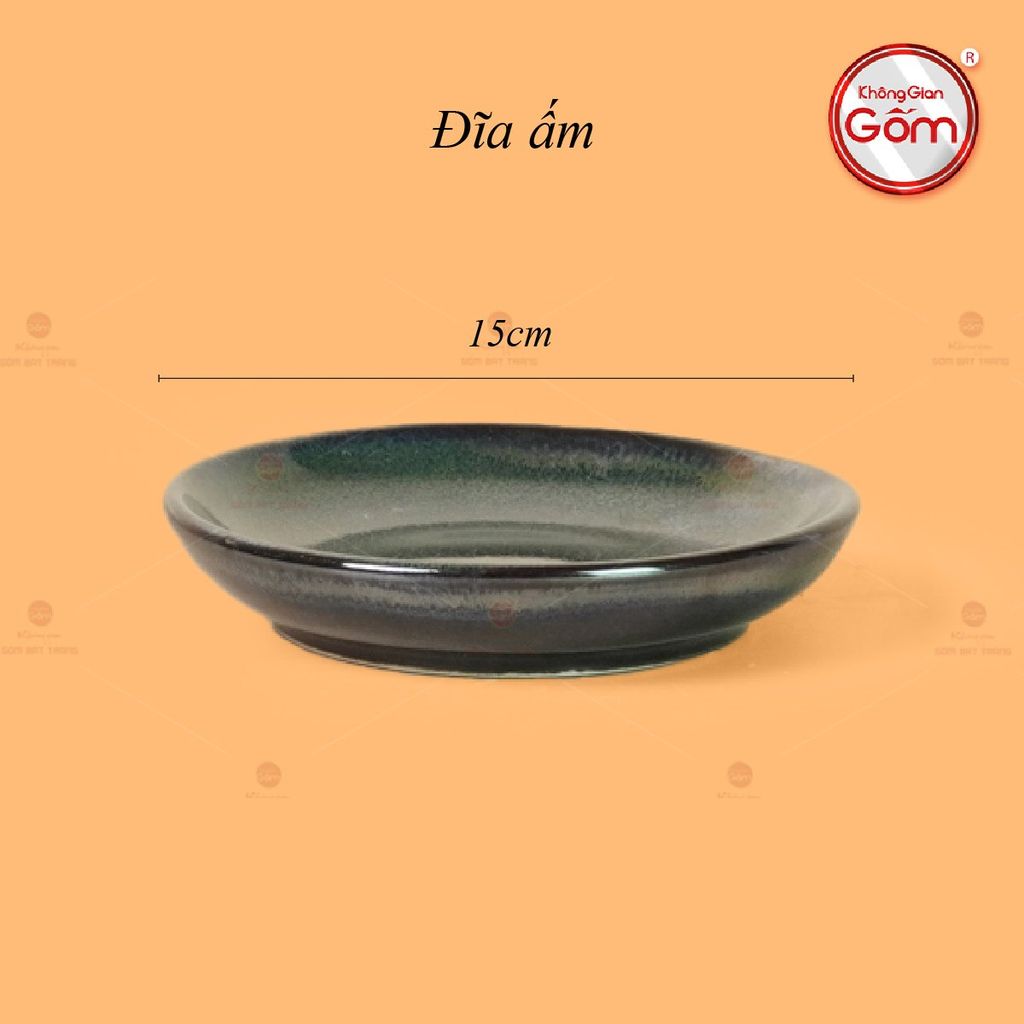 Bộ Ấm Chén Cao Men Hỏa Biến Xanh Rêu Ngọc Thỏ
