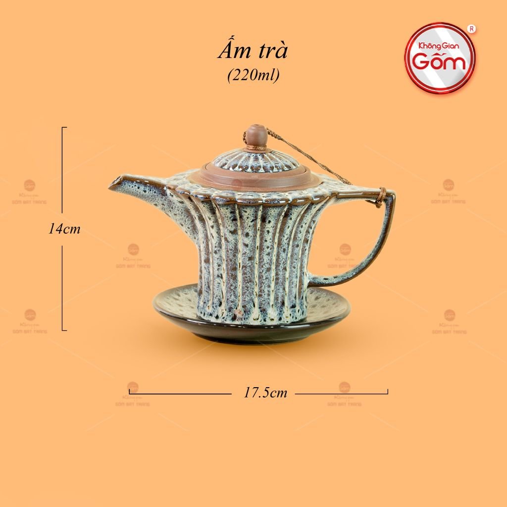 Bộ Ấm Chén Ấm Cao Múi Hoa