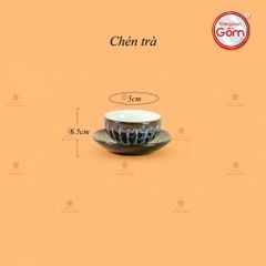 Bộ Ấm Chén Ấm Cao Múi Hoa