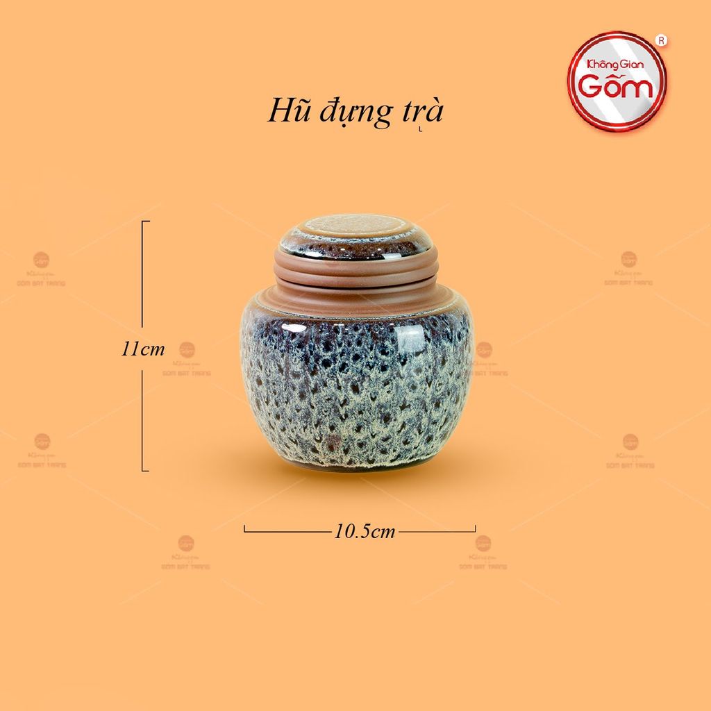 Bộ Phụ Kiện Trà Múi Hoa Men Hỏa Biến