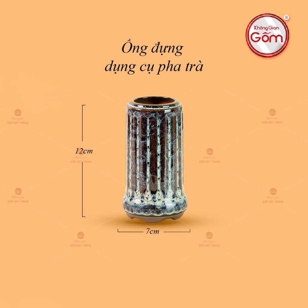 Bộ Phụ Kiện Trà Múi Hoa Men Hỏa Biến