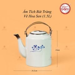 Ấm Tích Bát Tràng Vẽ Hoa Sen