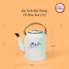Ấm Tích Bát Tràng Vẽ Hoa Sen