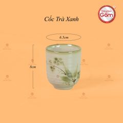 Cốc Uống Trà Dáng Thon Họa Tiết Chuồn Trúc