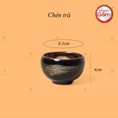 Bộ Ấm Chén Giang Tây Quét Xám Men Hỏa Biến Lòng Hoa