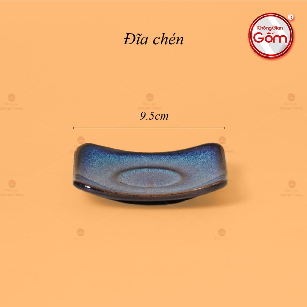 Bộ Ấm Chén Siêu Men Hỏa Biến Xanh Đen Lòng Hoa