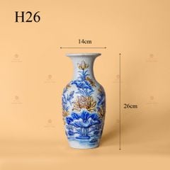 Lọ Hoa Thờ Men Rạn Nổi Họa Tiết Kim Liên