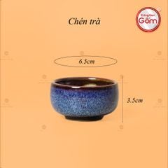 Bộ Ấm Chén Siêu Men Hỏa Biến Xanh Đen Lòng Hoa