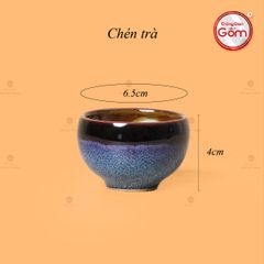 Bộ Ấm Chén Bưởi Xanh Men Hỏa Biến Lòng Hoa