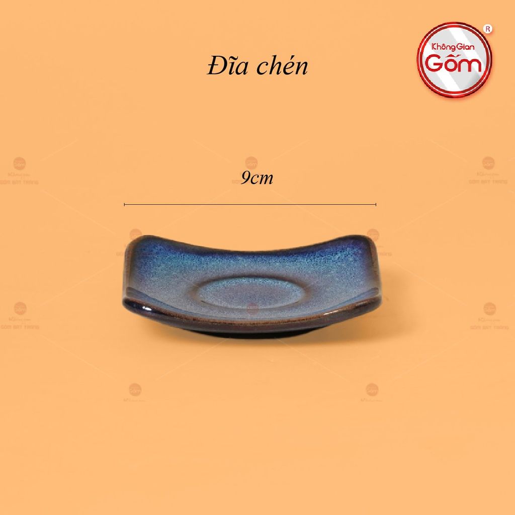 Bộ Ấm Chén Men Xanh Hỏa Biến Quai Sứ