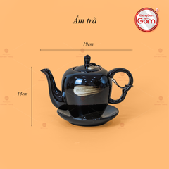 Bộ Ấm Trà Đà Điểu Xước Men Hỏa Biến
