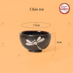 Bộ Ấm Chén Giang Tây Men Hỏa Biến Chuồn Chuồn