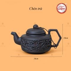 Bộ Ấm Trà Tử Sa Hoa Dây Đắp Nổi