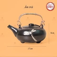 Bộ Ấm Chén Giang Tây Men Hỏa Biến Chuồn Chuồn