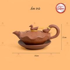 Bộ Ấm Trà Tử Sa Sen Vịt Khay Thủng