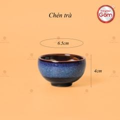 Bộ Ấm Chén Giang Tây Lòng Hoa Men Xanh Hỏa Biến