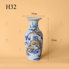 Lọ Hoa Thờ Men Rạn Nổi Họa Tiết Cá Chép Hóa Rồng