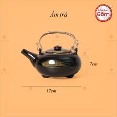 Bộ Ấm Chén Giang Tây Men Hỏa Biến Cá Koi