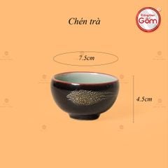 Bộ Ấm Chén Men Hỏa Biến Quả Hồng Cá Koi