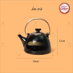 Bộ Ấm Chén Siêu Men Hỏa Biến Quét Xám