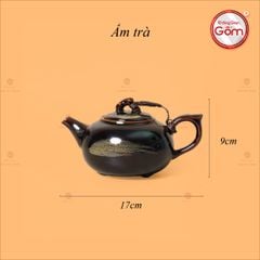 Bộ Ấm Chén Men Hỏa Biến Quả Hồng Cá Koi