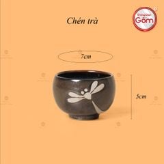 Bộ Ấm Chén Men Hỏa Biến Chuồn Chuồn Dáng Vuông