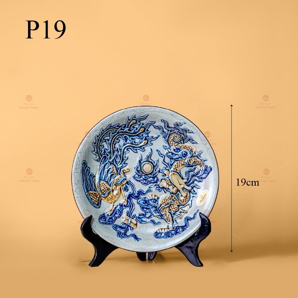 Mâm Bồng Men Rạn Nổi Họa Tiết Long Phụng Trình Tường